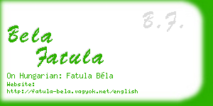 bela fatula business card